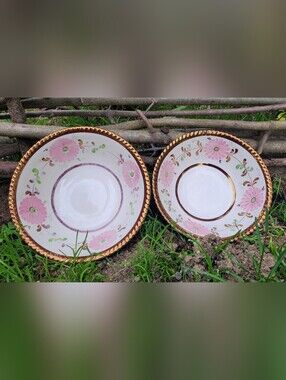 Vintage Pink Lustreware Bowls Daisy Floral Enoch Wedgwood Old Castle Farmhouse